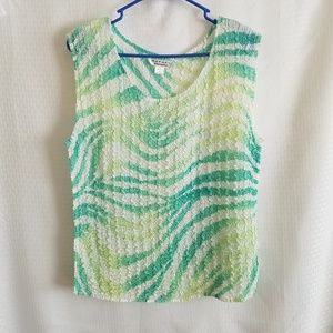 Rafael Essentials Pleated Sleeveless Blouse
